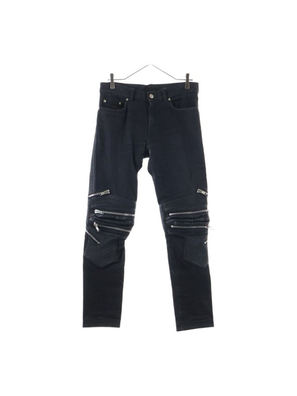 Saint Laurent Paris Biker Pants Leather Paneled Bikerpants Black